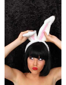 PartyXplosion Diadeem konijnenoren wit/roze