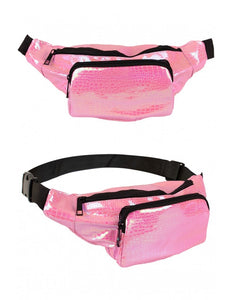 PartyXplosion Heuptasje slangeleer print roze