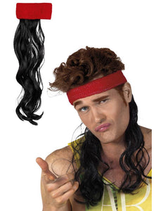 PartyXplosion Hoofdband rood met zwarte haren