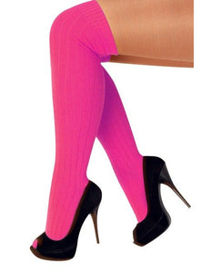 PartyXplosion Neon Roze Kniekousen maat 41-47