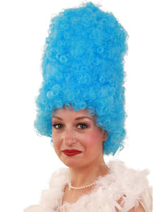 PartyXplosion Pruik Curly hoog turquoise