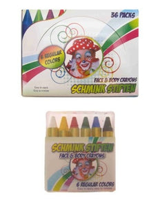 PartyXplosion Schminkstiften in doosje 6 reguliere kleuren