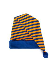 PartyXplosion Slaapmuts oranje/blauw gestreept