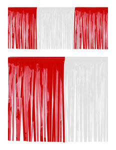 PartyXplosion Slierten folie guirlande rood/wit 6mtr
