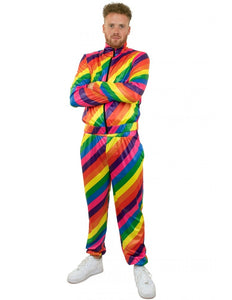 PartyXplosion Trainingspak Willem regenboog kleuren heren