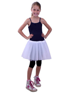 PartyXplosion Tule rokje Merel kids wit one size