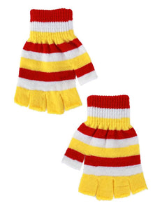 PartyXplosion Vingerloze handschoen rd/wt/gl kids