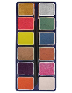 PXP Professional Colours Schmink palet aqua 12 tinten metallic