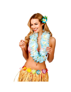 Wicked Costumes Hawaii slinger blauwe bloemen (11.5cm)
