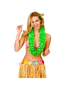 Wicked Costumes Hawaii slinger groen grote bloemen (9.5cm)