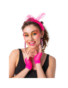 Wicked Costumes Jaren 80 set 3 delig roze Halina