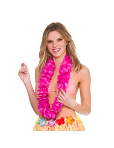 Wicked Costumes Roze/Fuchsia Hawaii bloemenslinger satijn look