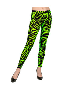 Widmann SRL Zebra legging disco neon groen dames