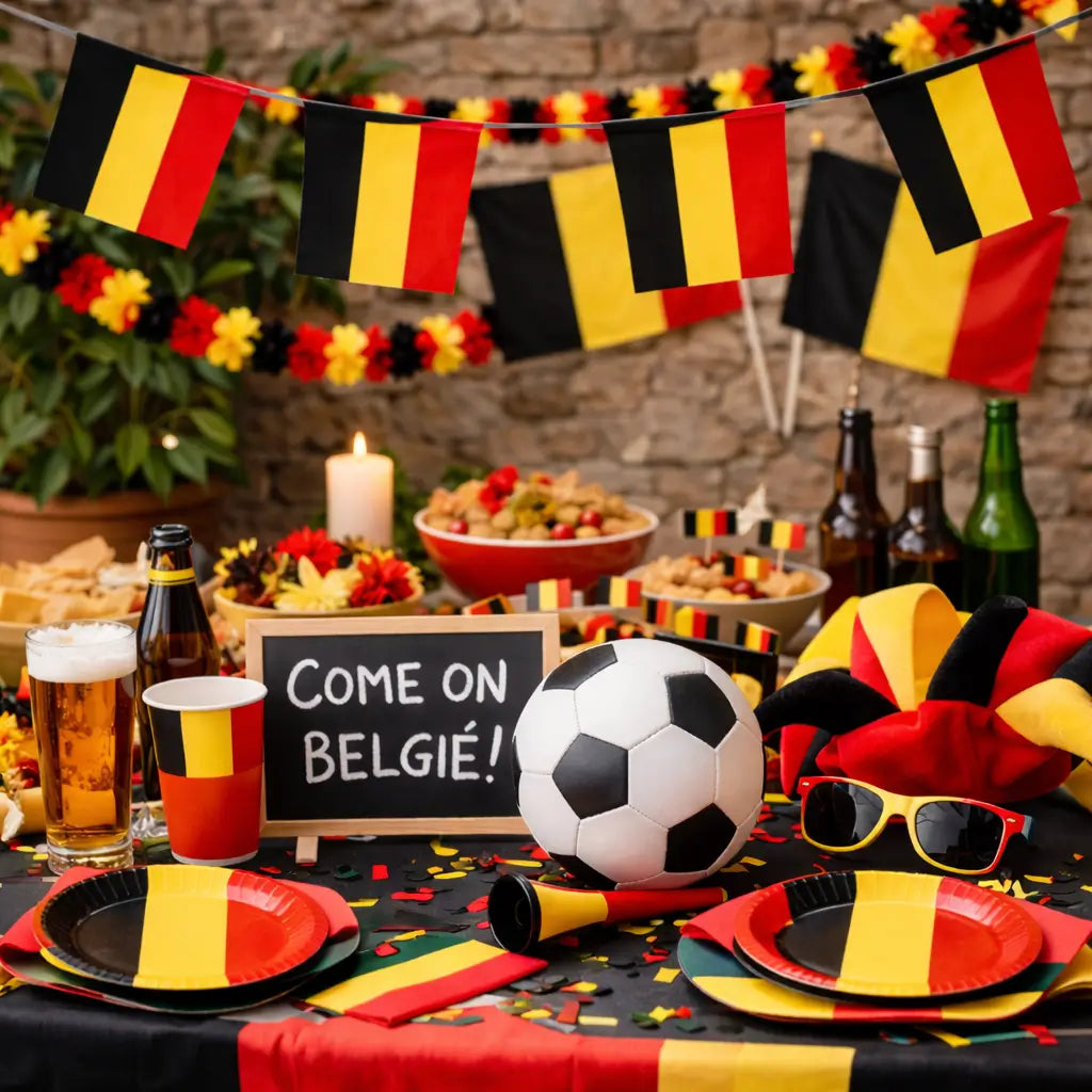 Creëer de ultieme Belgische voetbalsfeer met deze feestaccessoires