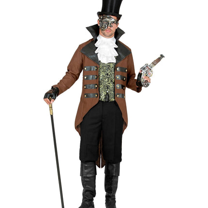 Steampunk jas voor dames en heren in bruin en lederlook
