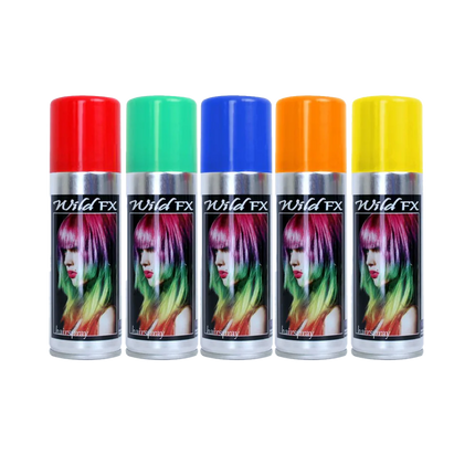 Gekleurde haarspray in diverse kleuren voor carnaval en themafeesten