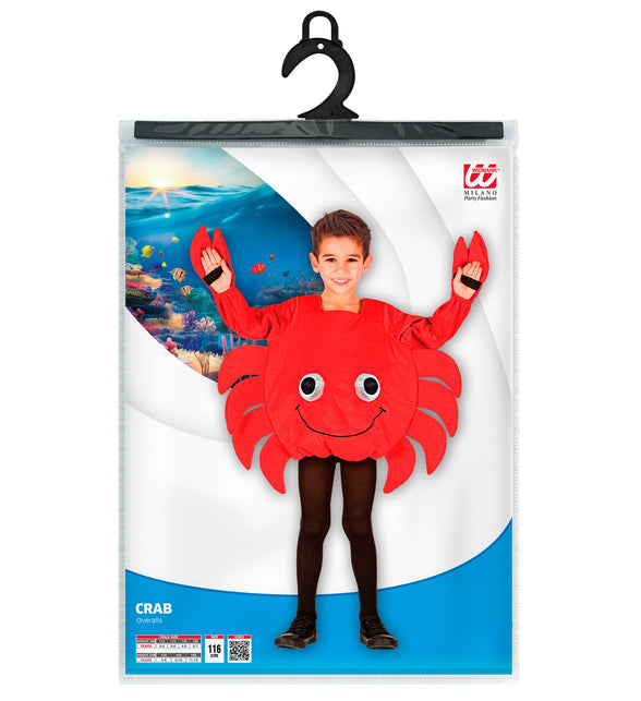 Krab verkleedpak kind compleet, kreeft zeedier outfit jongen meisje
