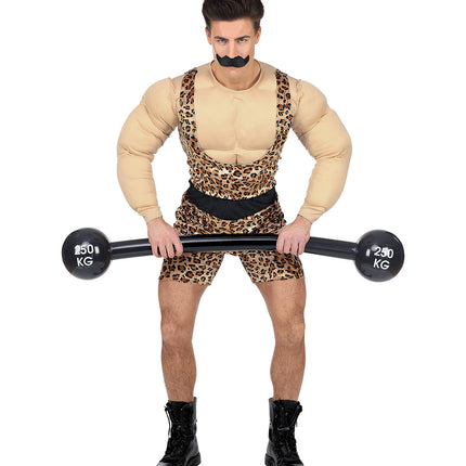 Spierbundel kostuum man gedragen, sterke man gewichtheffer outfit volwassenen