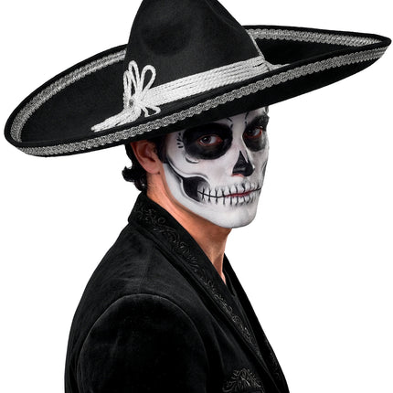 Sombrero El Charro zilver close-up – verkleedkleding