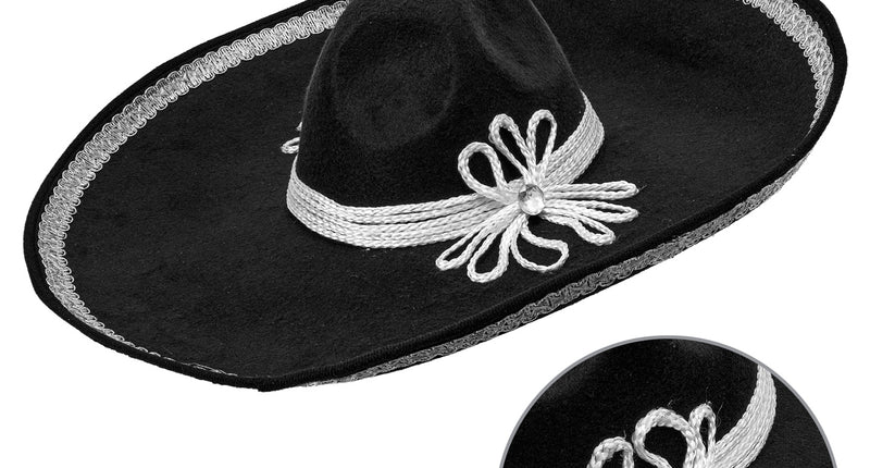 Sombrero El Charro zilver vooraanzicht – verkleedkleding