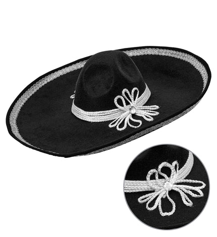 Sombrero El Charro zilver vooraanzicht – verkleedkleding