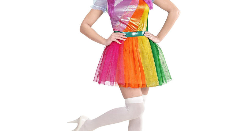 Eenhoorn jurkje meisje met haarband, unicorn prinsessenjurk vooraanzicht