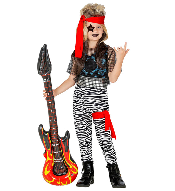 Rockster pak kind met tanktop netshirt en broek, stoere rock verkleedset jongen vooraanzicht