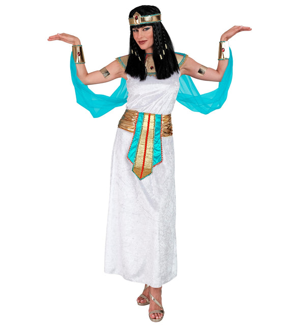 Nefertiti Egyptisch kostuum detail - Cleopatra jurk met kraag riem hoofdband