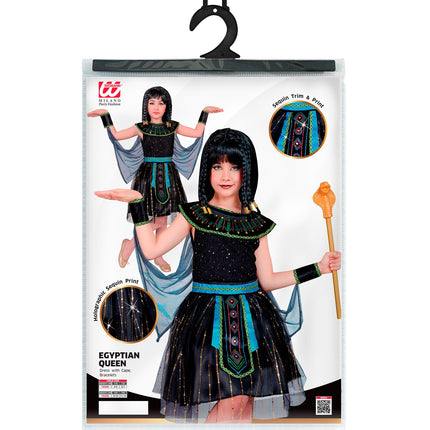 Egyptische koningin kind Teje achterkant - Cleopatra jurk meisjes met cape