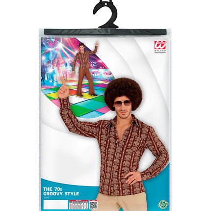 Jaren 70 disco hemd Groovy old school compleet, retro seventies overhemd heren