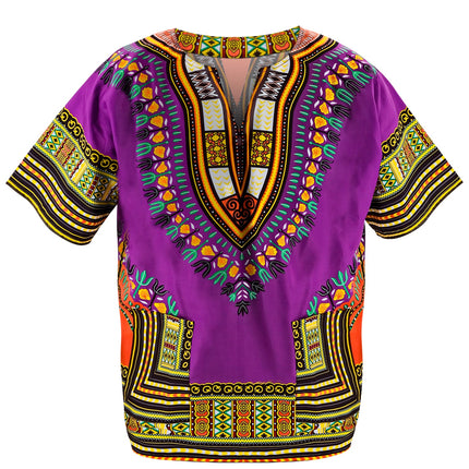 Dashiki Jimmy paars detail - Afrikaans kostuum shirt traditioneel patroon