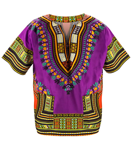 Dashiki Jimmy paars detail - Afrikaans kostuum shirt traditioneel patroon