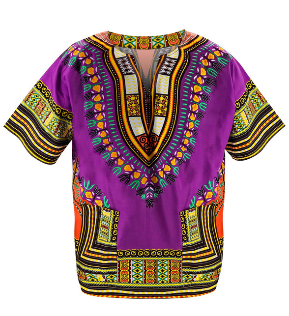 Dashiki Jimmy paars detail - Afrikaans kostuum shirt traditioneel patroon