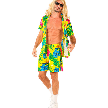 Toekan zomerset heren gedragen - tropisch Hawaii hemd met short aloha