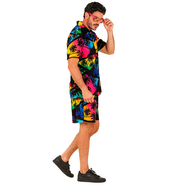 Hawaii set Palmtrees gedragen - tropische zomerblouse en short beach party