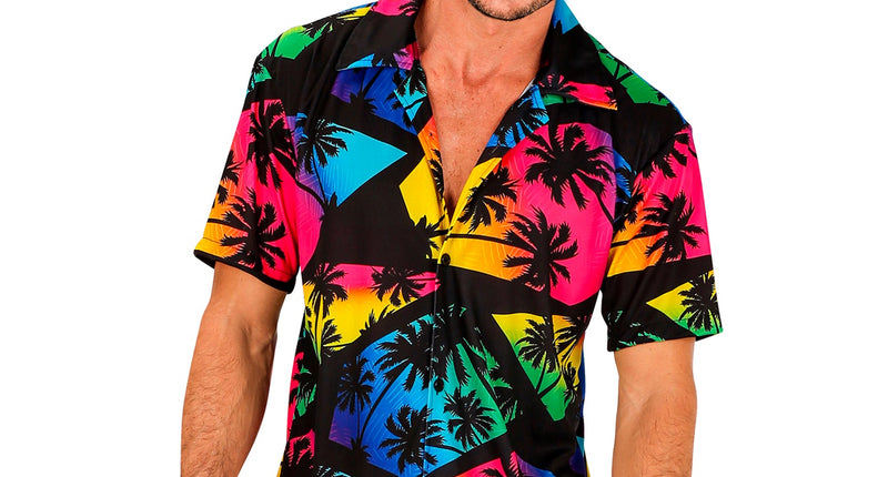 Zomer partyshirt Palmtrees heren - Hawaii blouse met palmbomenprint voor beach party