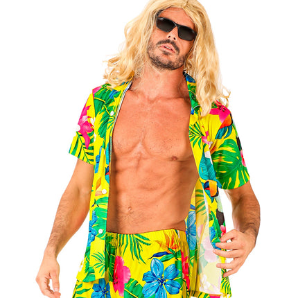 Toekan Hawaii shirt heren gedragen - tropische zomerblouse aloha