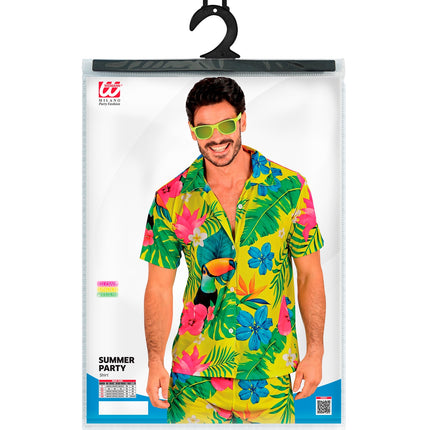 Zomer partyshirt Toekan achterkant - Hawaii blouse heren tropisch