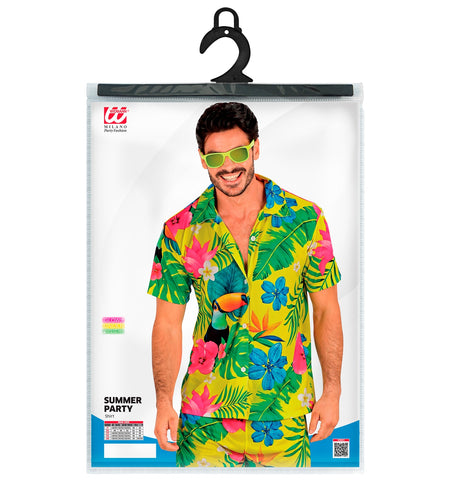 Zomer partyshirt Toekan achterkant - Hawaii blouse heren tropisch