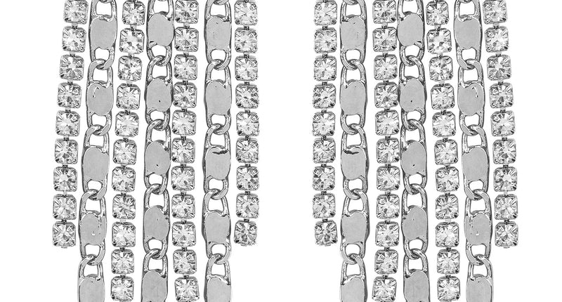 Oorbellen strass en kettingen voor dames vooraanzicht – sieraden
