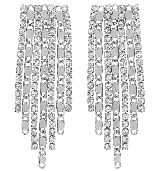 Oorbellen strass en kettingen voor dames vooraanzicht – sieraden