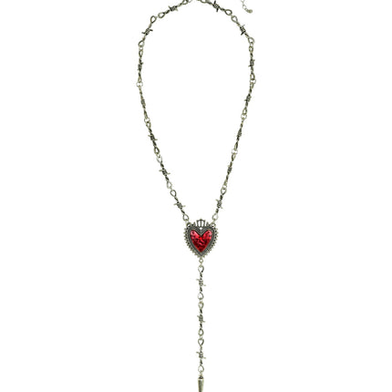 Ketting hart prikkeldraad voor dames zijaanzicht – sieraden