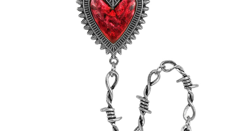 Ketting hart prikkeldraad voor dames vooraanzicht – sieraden