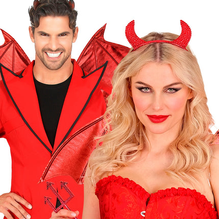 Rode duivelvleugels Halloween detailopname – accessoires