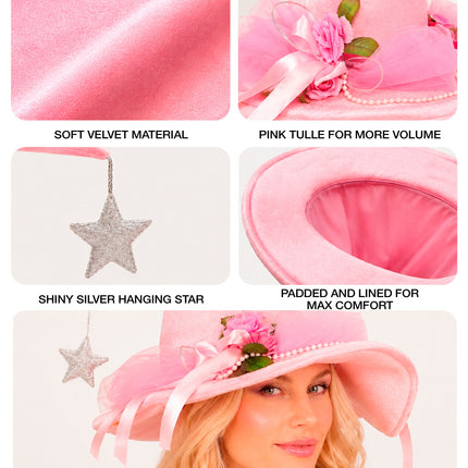 Feeen hoed roze voor dames totaalbeeld – hoeden