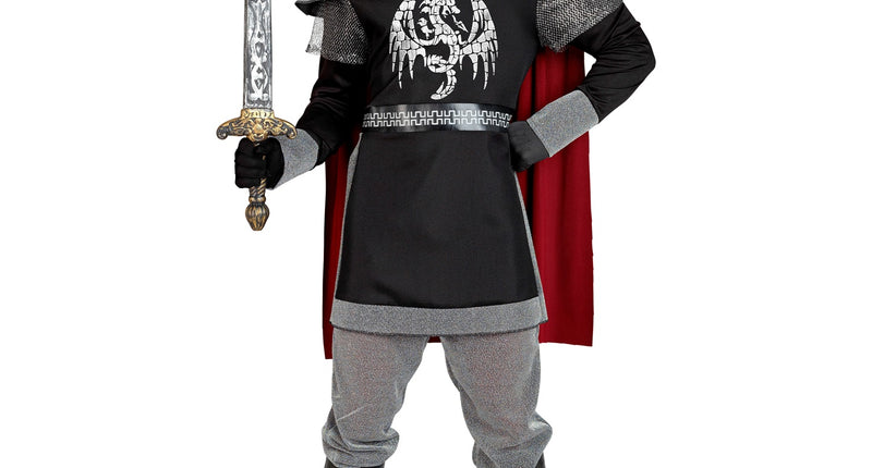 Donkere ridder Otje kostuum heren gedragen - middeleeuws ridderpak met kap en cape