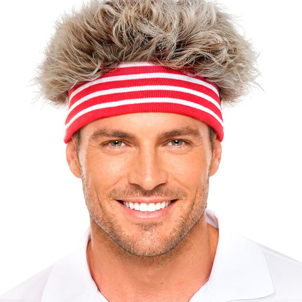 Haarband met pluche haar jaren 80 voor heren detailopname – kleding accessoires