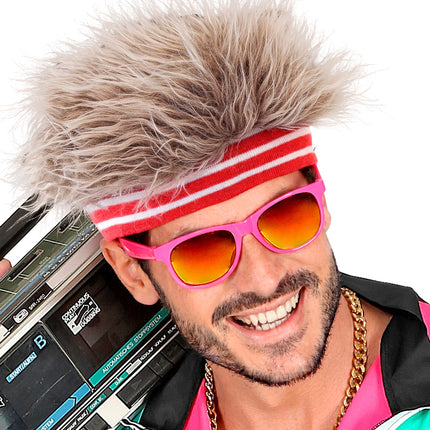 Haarband met pluche haar jaren 80 voor heren sfeerbeeld – kleding accessoires