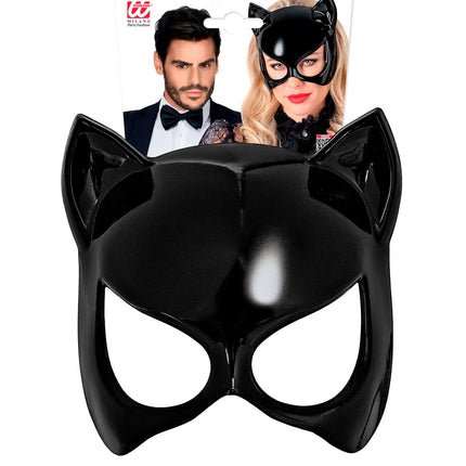 Oogmasker kat zwart voor dames zijaanzicht – maskers