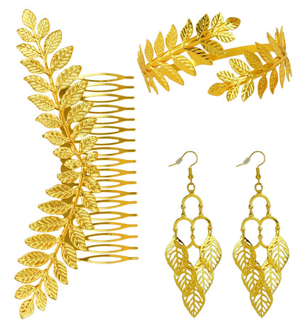 Sieradenset set lauwerkrans goud voor dames vooraanzicht – sieraden